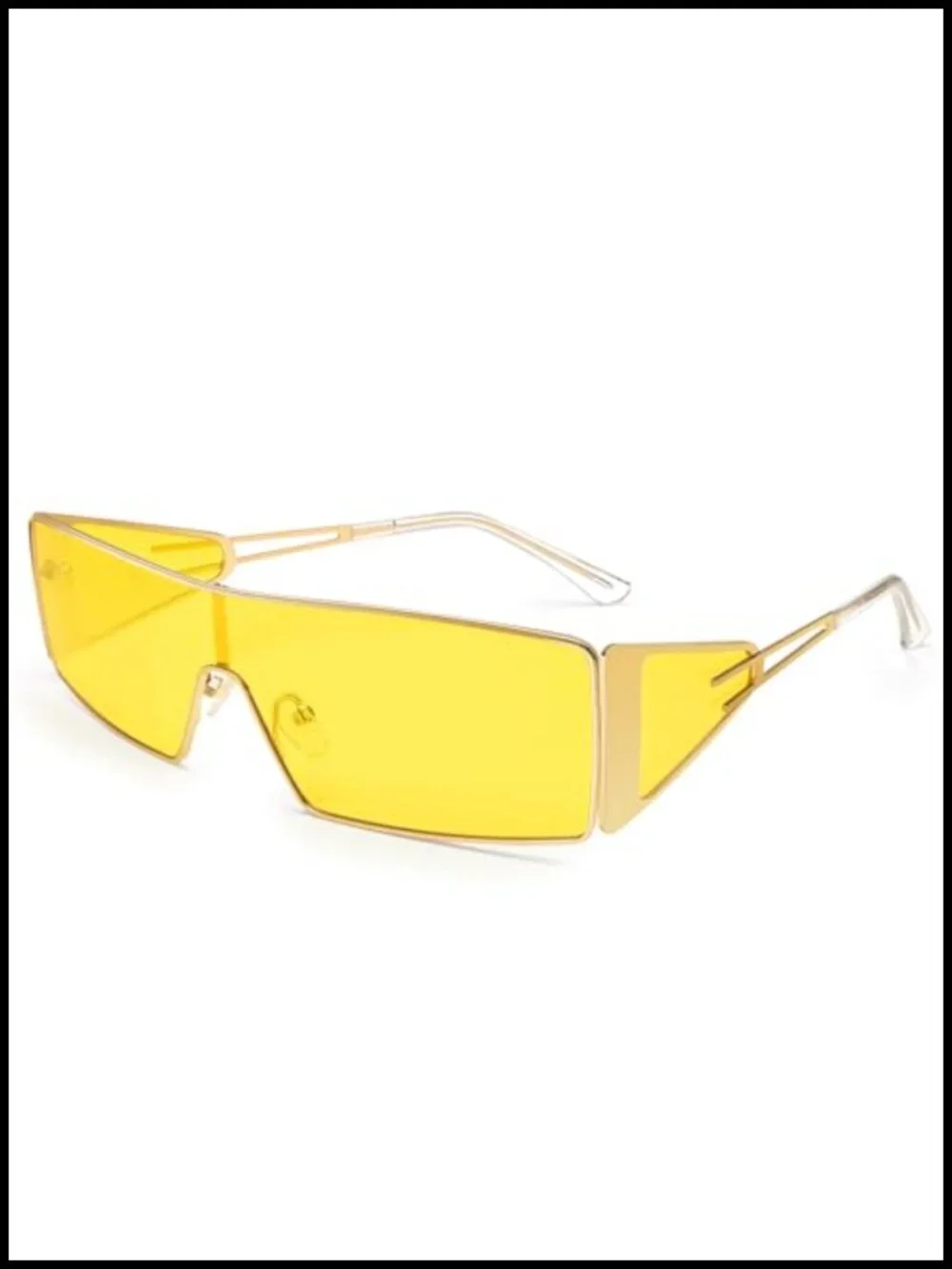 Oversized Y2K Rectangle Sunglasses for Women Men, Metal Frame UV Protection,